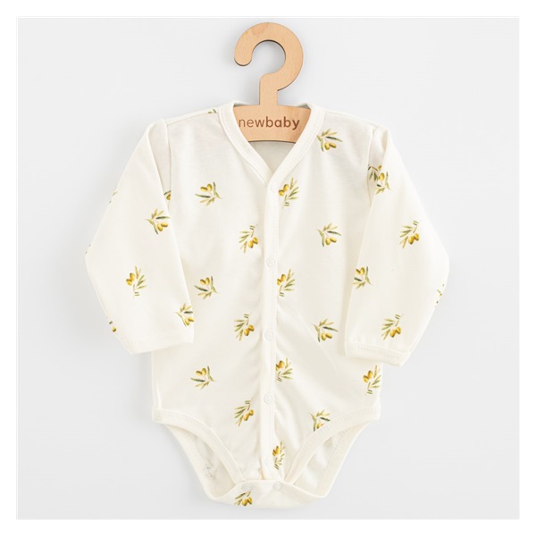 Full-snap organic cotton baby bodysuit New Baby Olives