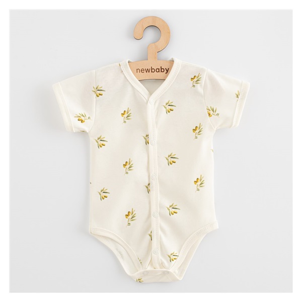 Full-snap organic cotton baby bodysuit with short sleeves New Baby Olives