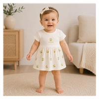 New Baby Olives Short Sleeve Organic Cotton Baby Dress