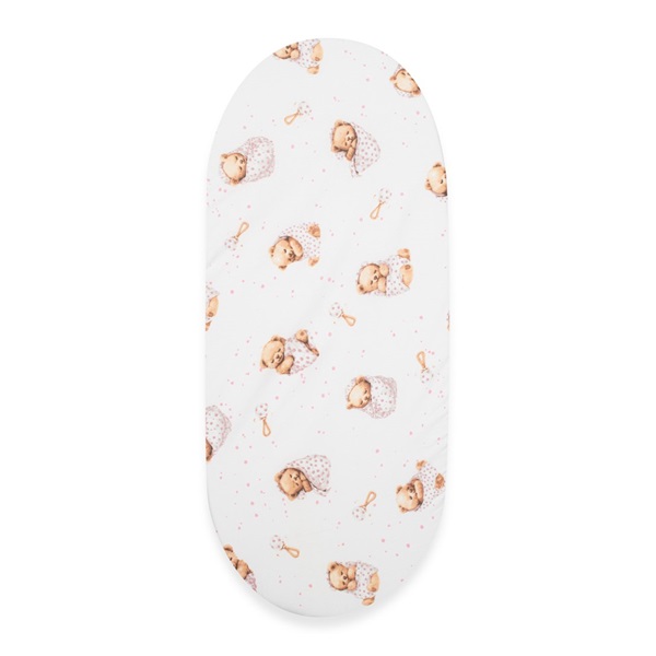 Cotton Sheet for Stroller New Baby Sweet teddy bear 35x75 cm pink