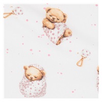 Cotton Sheet for Stroller New Baby Sweet teddy bear 35x75 cm pink