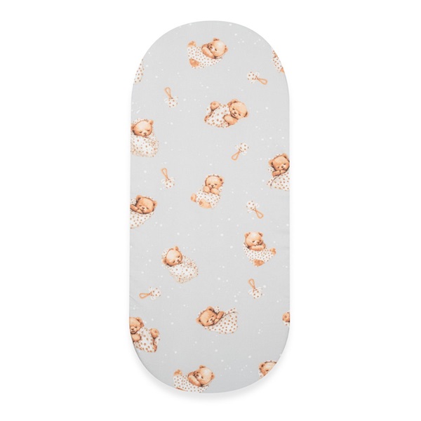 Cotton Sheet for Stroller New Baby Sweet teddy bear 35x75 cm grey