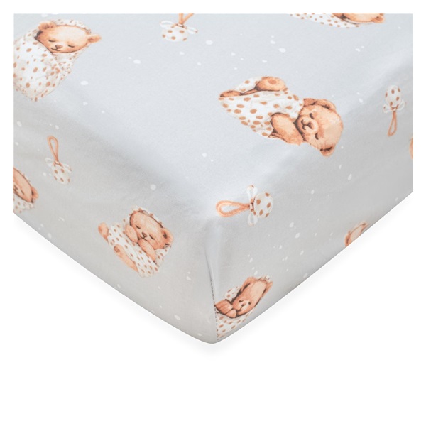 Cotton cot sheet cotton New Baby Sweet teddy bear 120x60 cm grey