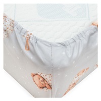 Cotton cot sheet cotton New Baby Sweet teddy bear 120x60 cm grey