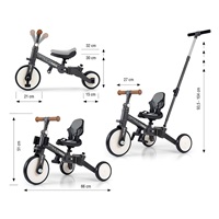 Milly Mally Optimus Max 5in1 tricycle with guide bar dark grey