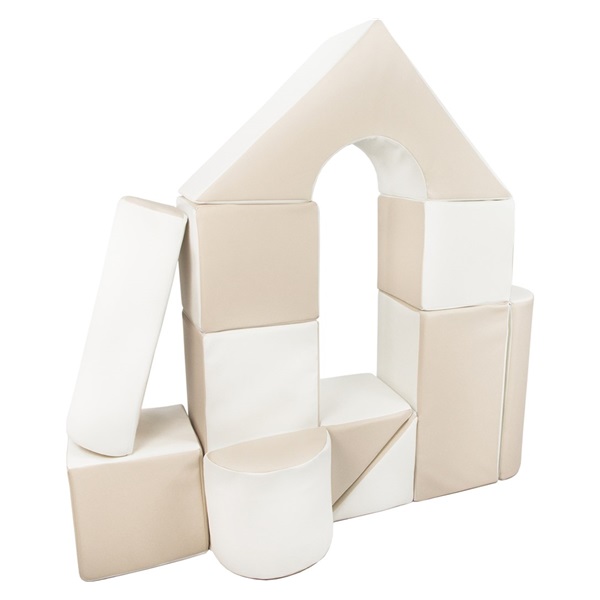 Foam Blocks – Giant Building Set 11 pcs white-cappuccino