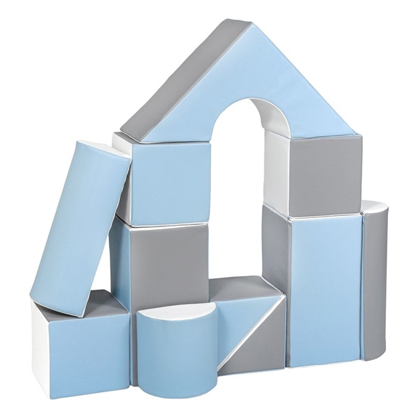 Foam Blocks – Giant Building Set 11 pcs white-baby blue-grey