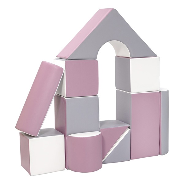 Foam Blocks – Giant Building Set 11 pcs white-grey-purple