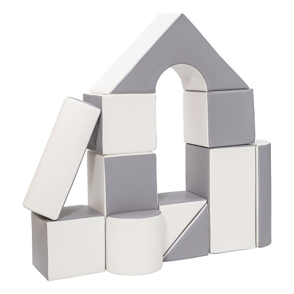 Foam Blocks – Giant Building Set 11 pcs white-grey