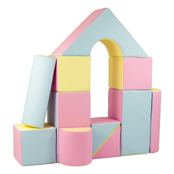 Foam Blocks – Giant Building Set 11 pcs pink-blue-yellow (pastel)