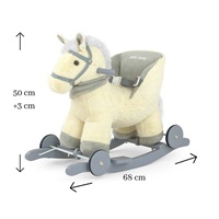 Rocking horse with melody and wheels Milly Mally Polly beige (damaged packaging)