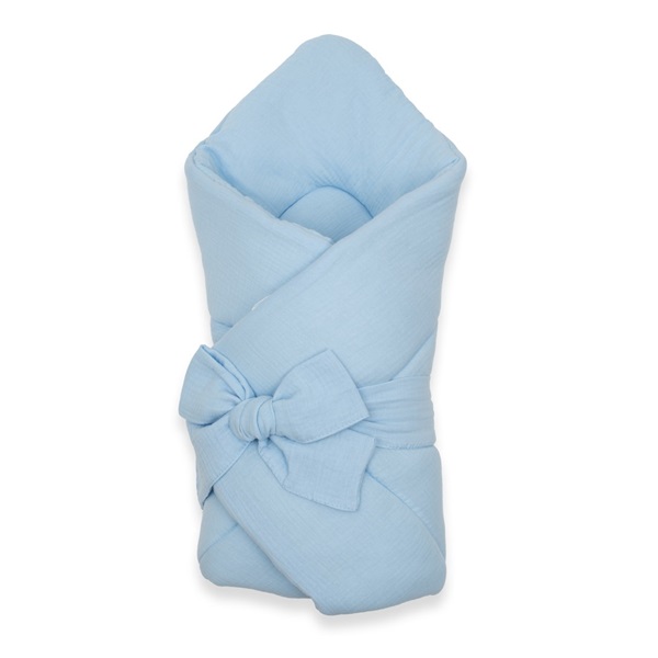 Muslin Lace-up Wrap New Baby blue