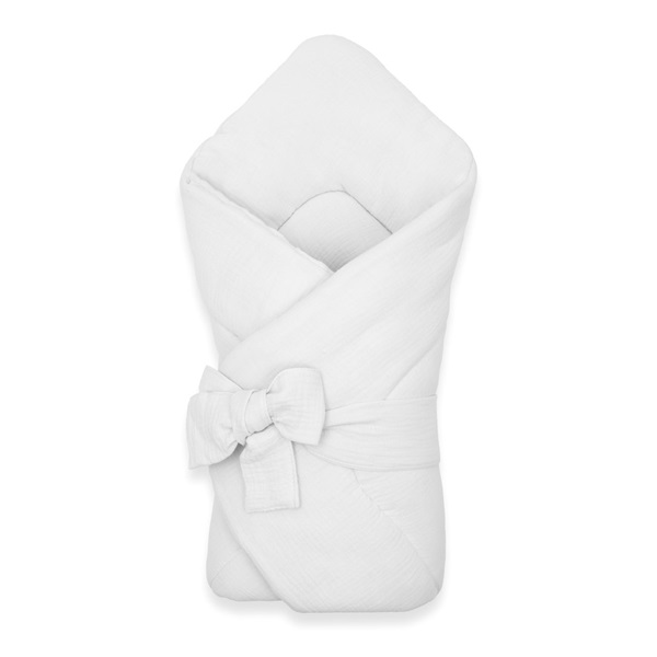 Muslin Lace-up Wrap New Baby white