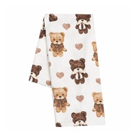 Cotton diaper with print New Baby bears with heart