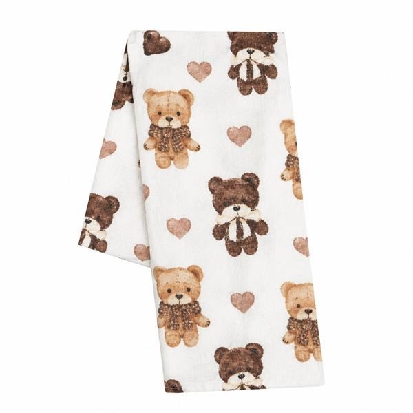 Cotton diaper with print New Baby bears with heart