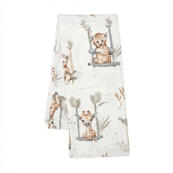 Flannel nappy with print New Baby ZOO beige