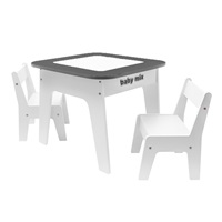 Children's table and chair Baby mix Leaf Grey