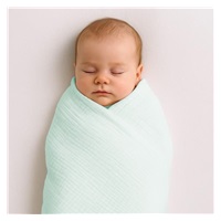 Baby muslin blanket New Baby 70x100 cm mint