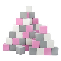Foam cubes - set of 45 large foam cubes Pyramida pink white grey