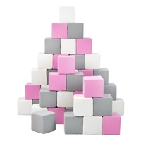 Foam cubes - set of 45 large foam cubes Pyramida pink white grey