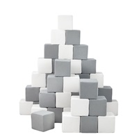 Foam cubes - set of 45 large foam cubes Pyramida grey white