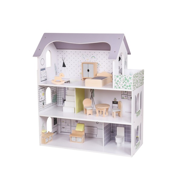 Wooden Dollhouse Rose Montessori Baby Mix