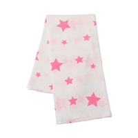 New Baby Softy Printed Cotton Cloth Diapers 70 x 70 cm 4 pcs pink and white (damaged packaging)