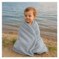Baby muslin blanket New Baby 70x100 cm grey