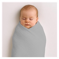 Baby muslin blanket New Baby 70x100 cm grey