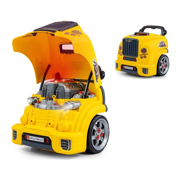 Realistic model of the front of the car with an opening hood Milly Mally N-GINE yellow