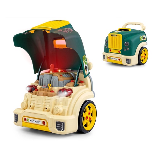 Realistic model of the front of the car with an opening hood Milly Mally N-GINE green