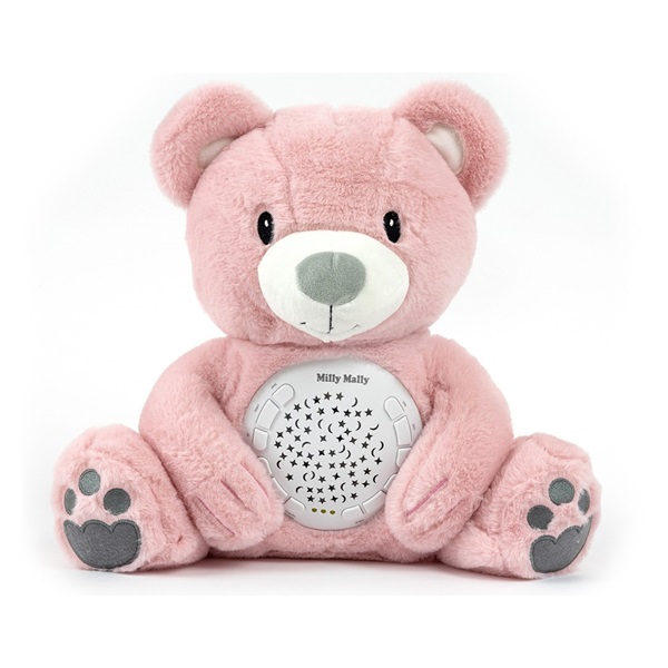 Plush teddy bear with projector Milly Mally Bear pink