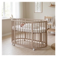 Children's growing 3-in-1 oval cot + mattress New Baby cashmere color