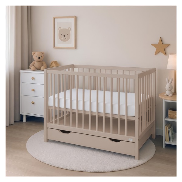 Baby cot with drawer New Baby BASIC cashmere color
