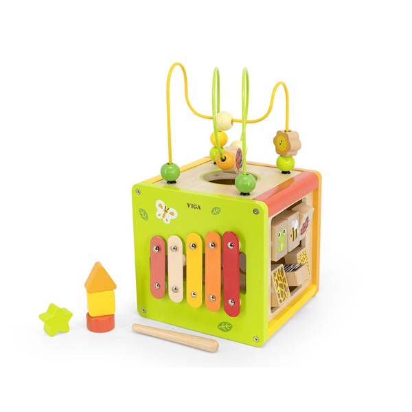 5-in-1 educational cube with maze and xylophone Viga