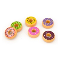 Children's wooden toy Viga Set of 6 Wooden Donuts