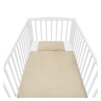 Cotton crib set with filling New Baby 90x120cm beige