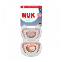 Dummy NUK First Choice Night 0-6m 2 pcs Bunny/Sheep