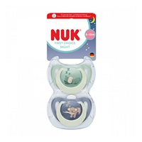 Dummy NUK First Choice Night 6-18m 2 ks Hippo/Koala