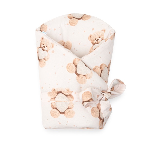 Baby wrap New Baby Love Teddy bear 80x80 cm beige