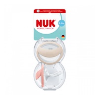 Dummy NUK Perfect Match 0-6m 2 pcs beige/red