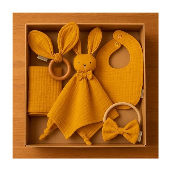 Muslin Gift Set for Babies New Baby mustard