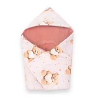 Insulated swaddle blanket for a car seat New Baby Love Teddy Bear pink
