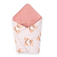 Insulated swaddle blanket for a car seat New Baby Love Teddy Bear pink