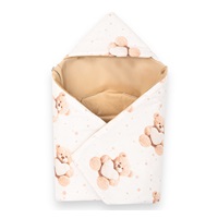 Insulated swaddle blanket for a car seat New Baby Love Teddy Bear beige