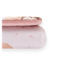 Reversible Velvet and cotton Set for Stroller New Baby Love Teddy Bear pink