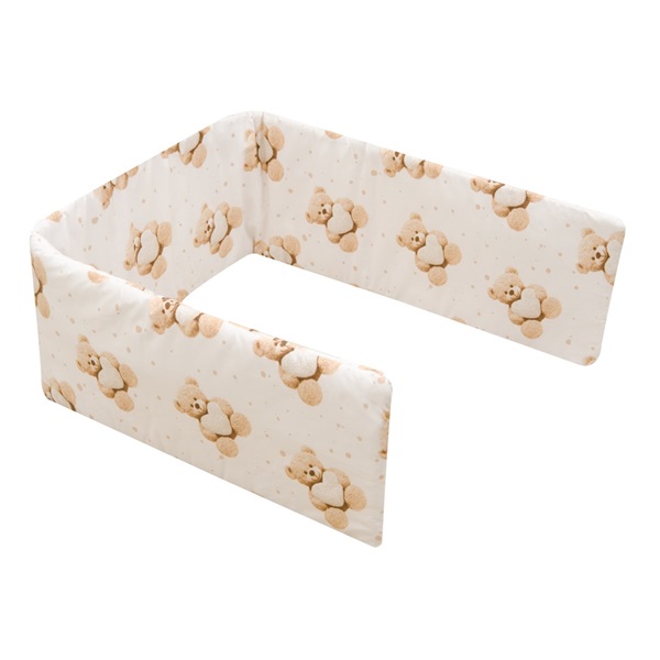 Crib bumper New Baby Love Teddy Bear beige
