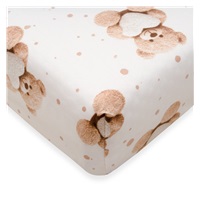 Cotton cot sheet cotton New Baby Love Teddy Bear 120x60 cm beige