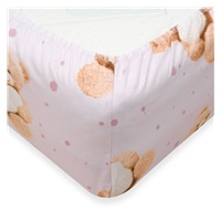 Cotton cot sheet cotton New Baby Love Teddy Bear 120x60 cm pink