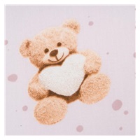 Cotton cot sheet cotton New Baby Love Teddy Bear 120x60 cm pink